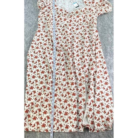 Danielle Bernstein‎ White Red Rose  Midi Slit Dress 20W NEW - Picture 7 of 9